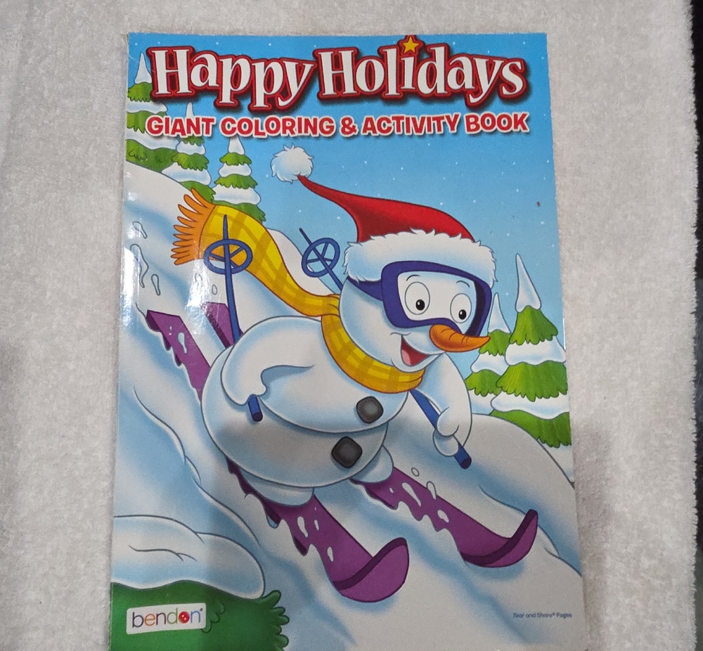 Happy Holidays Giant Coloring & Activity Book - Blue Snowman Cover